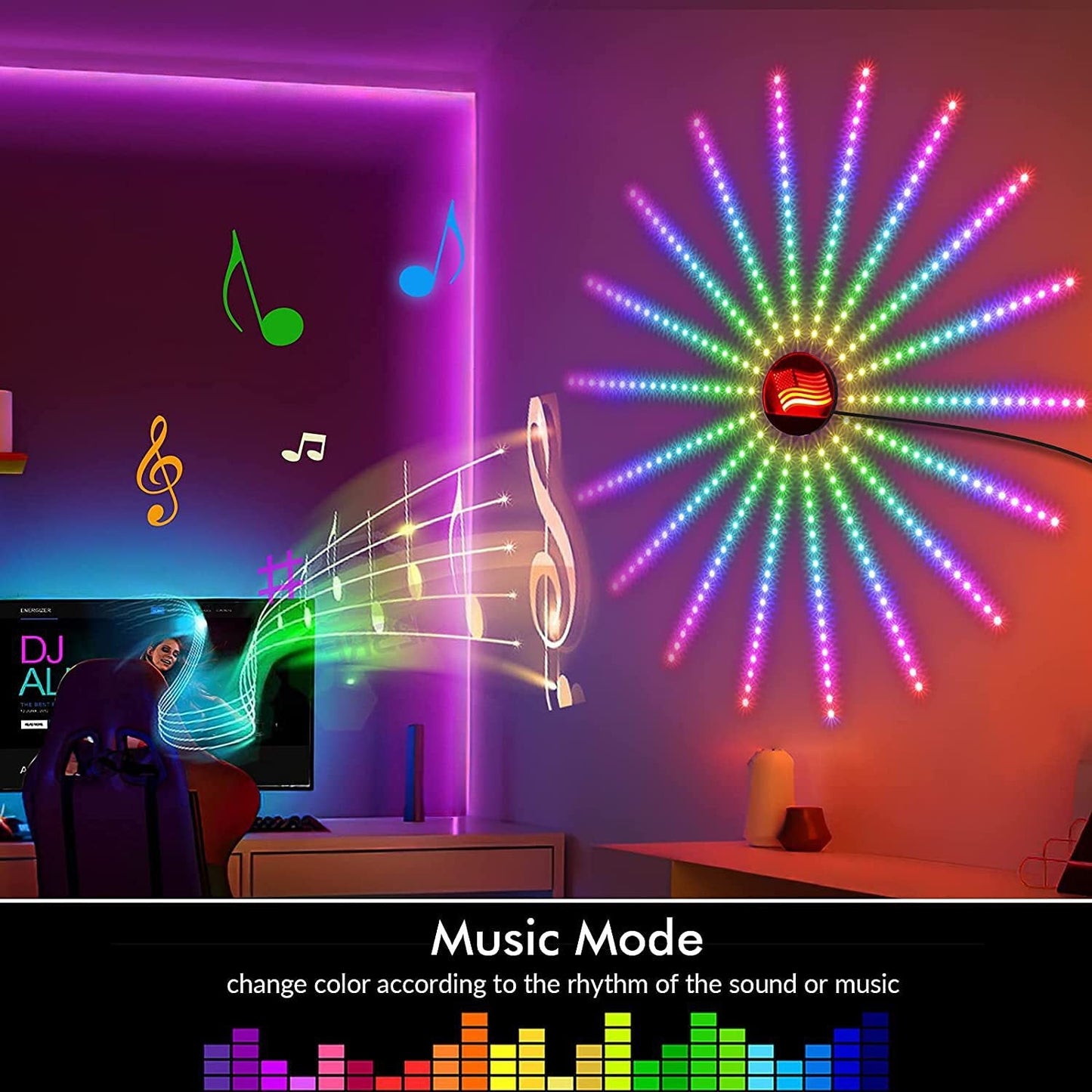 Smart LED Strip DIY Firework Remote Bluetooth USB Festoon Lamp For Indoor Home Bedroom Party Wedding Decor Christmas lamp