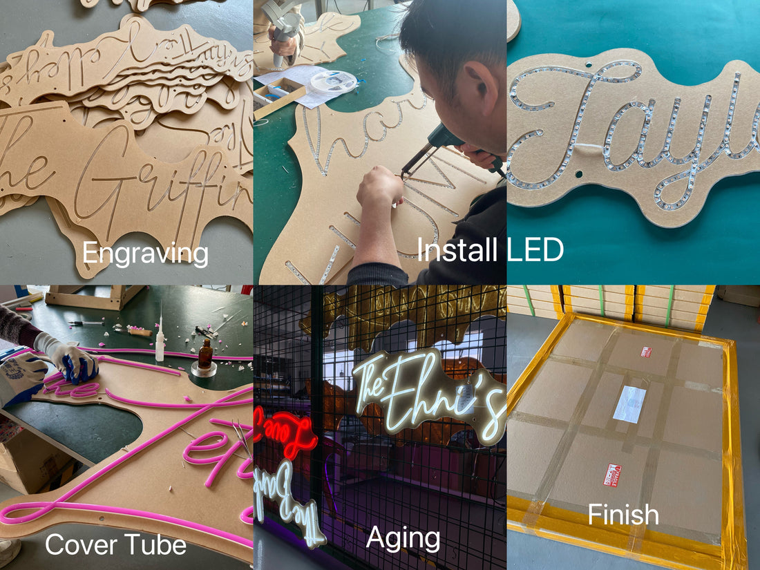Custom LED Neon Sign ordering process - 6 steps from design to delivery