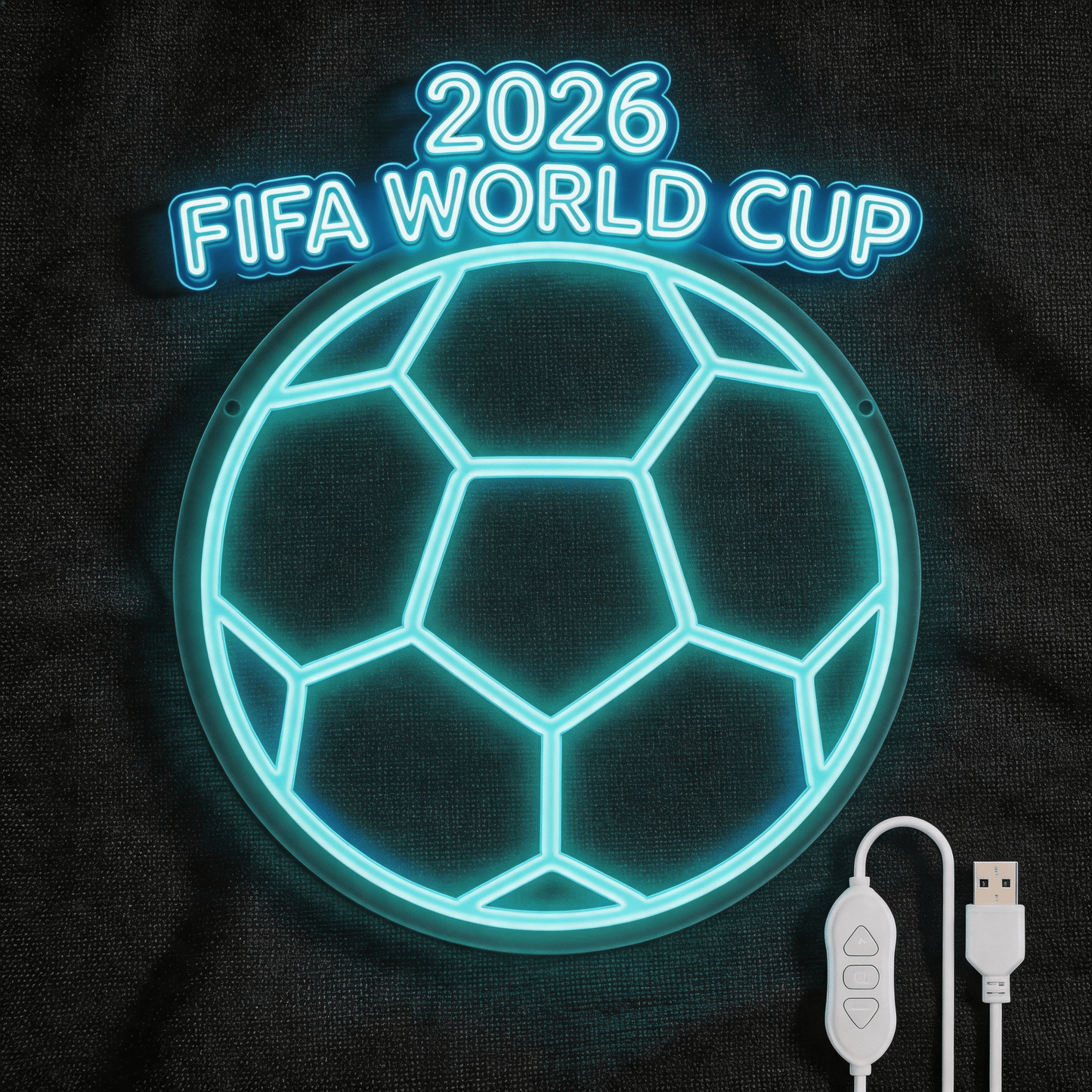 2026 FIFA World Cup Soccer LED Neon Sign – USB Powered Wall Decor - Crossover Lighting Shop