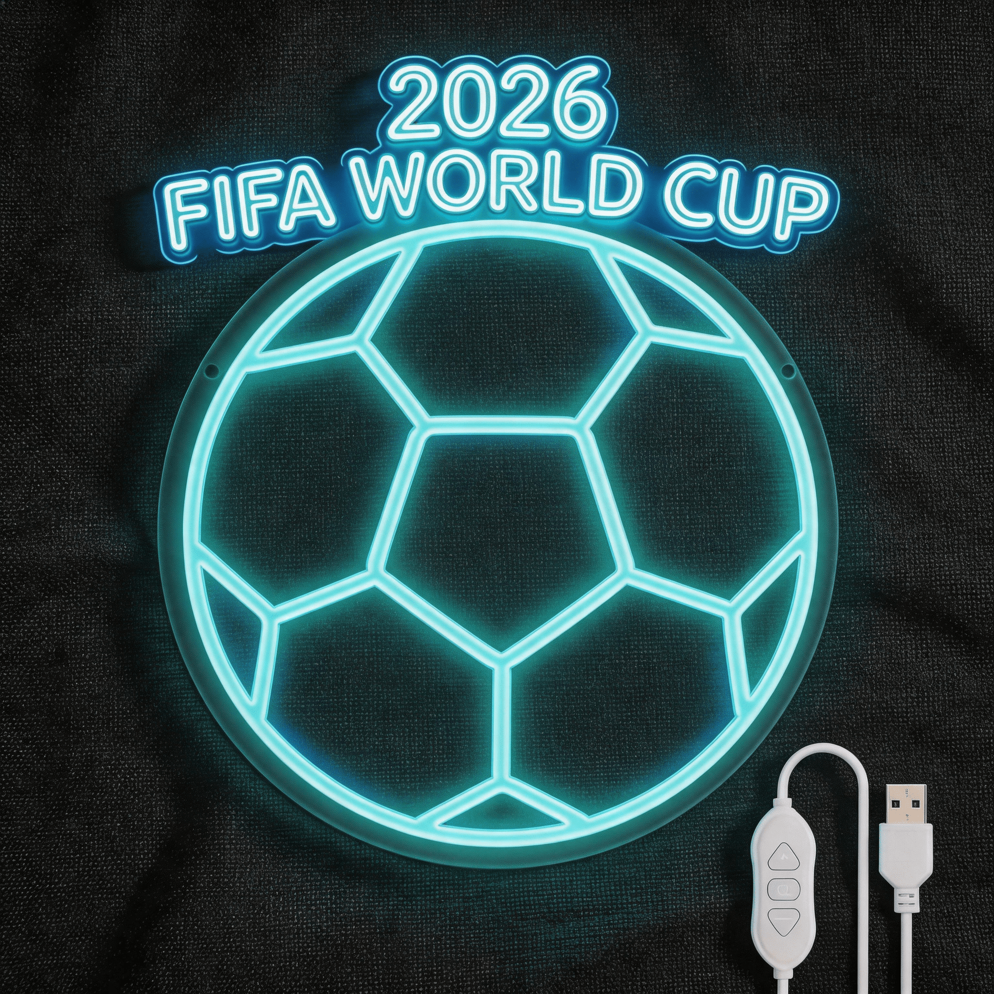2026 FIFA World Cup Soccer LED Neon Sign – USB Powered Wall Decor - Crossover Lighting Shop
