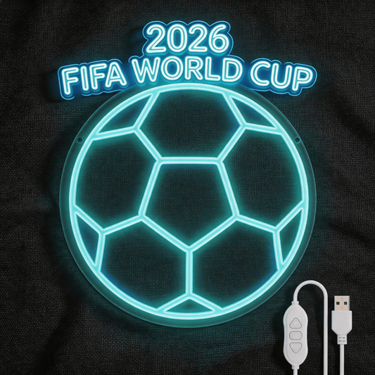 2026 FIFA World Cup Soccer LED Neon Sign – USB Powered Wall Decor - Crossover Lighting Shop