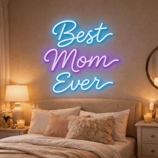 Best Mom Ever Neon Sign - Unique Mother's Day Gift & Fluid Art Keepsake - Crossover Lighting Shop