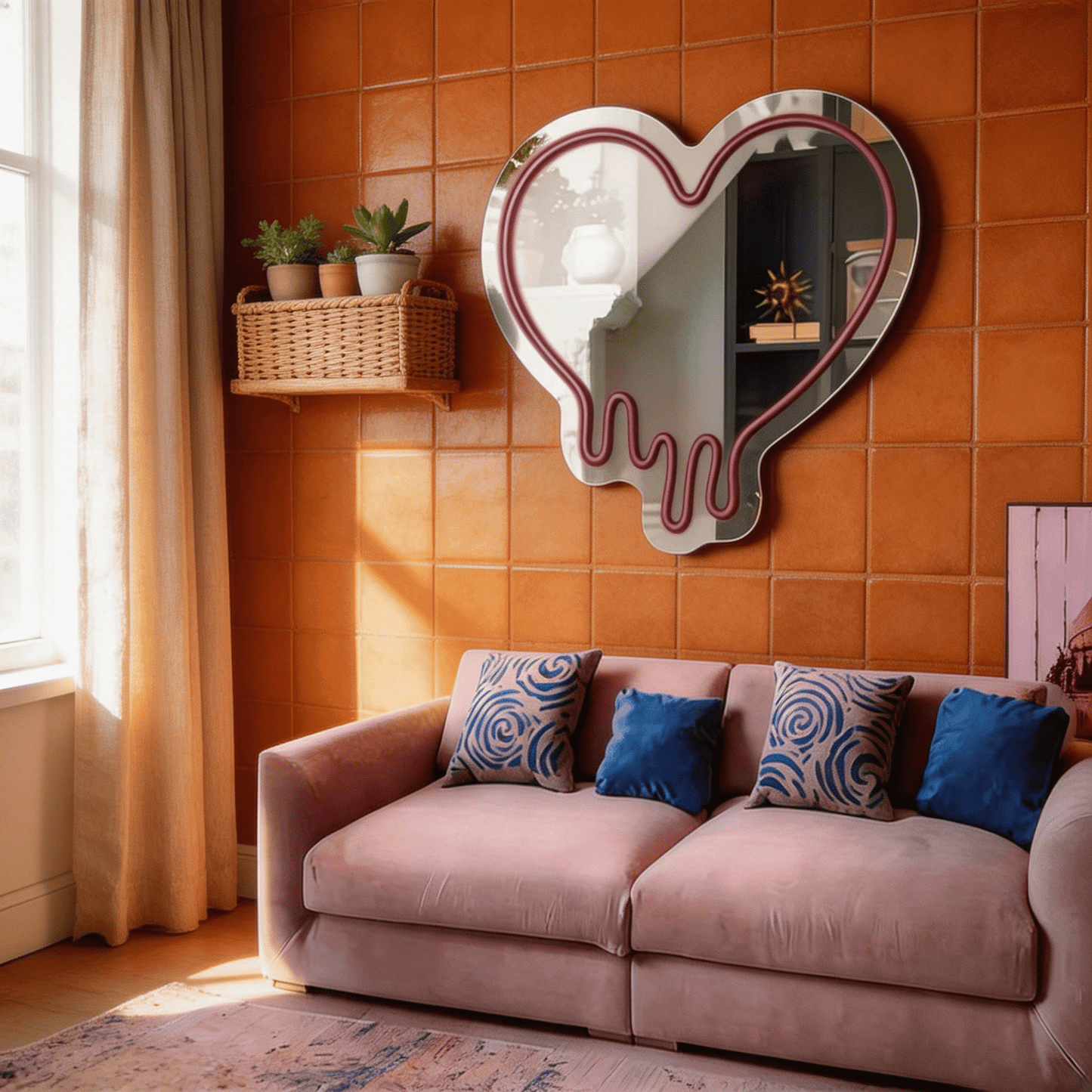 Classic Fluid Heart - Essential Neon Mirror - Crossover Lighting Shop