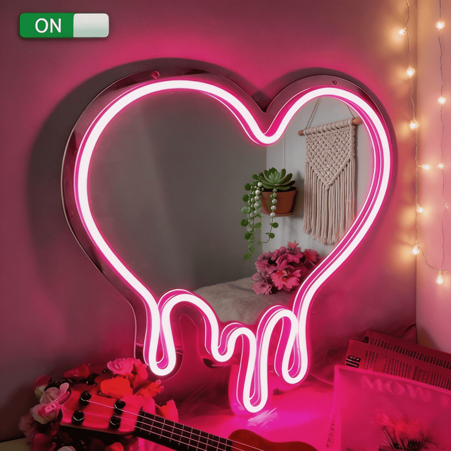 Classic Fluid Heart - Essential Neon Mirror - Crossover Lighting Shop