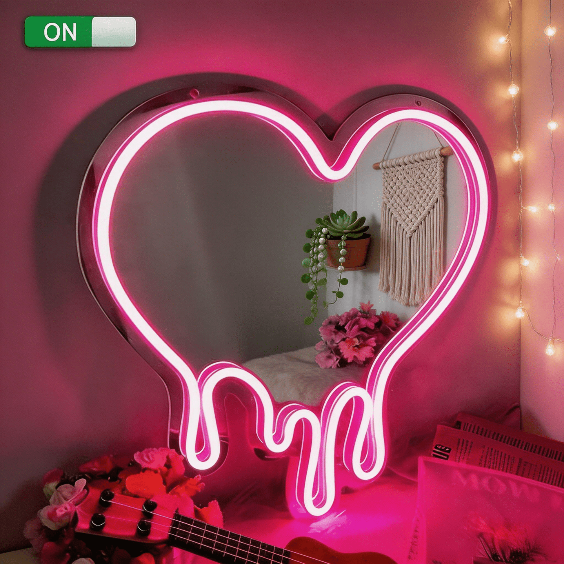 Classic Fluid Heart - Essential Neon Mirror - Crossover Lighting Shop