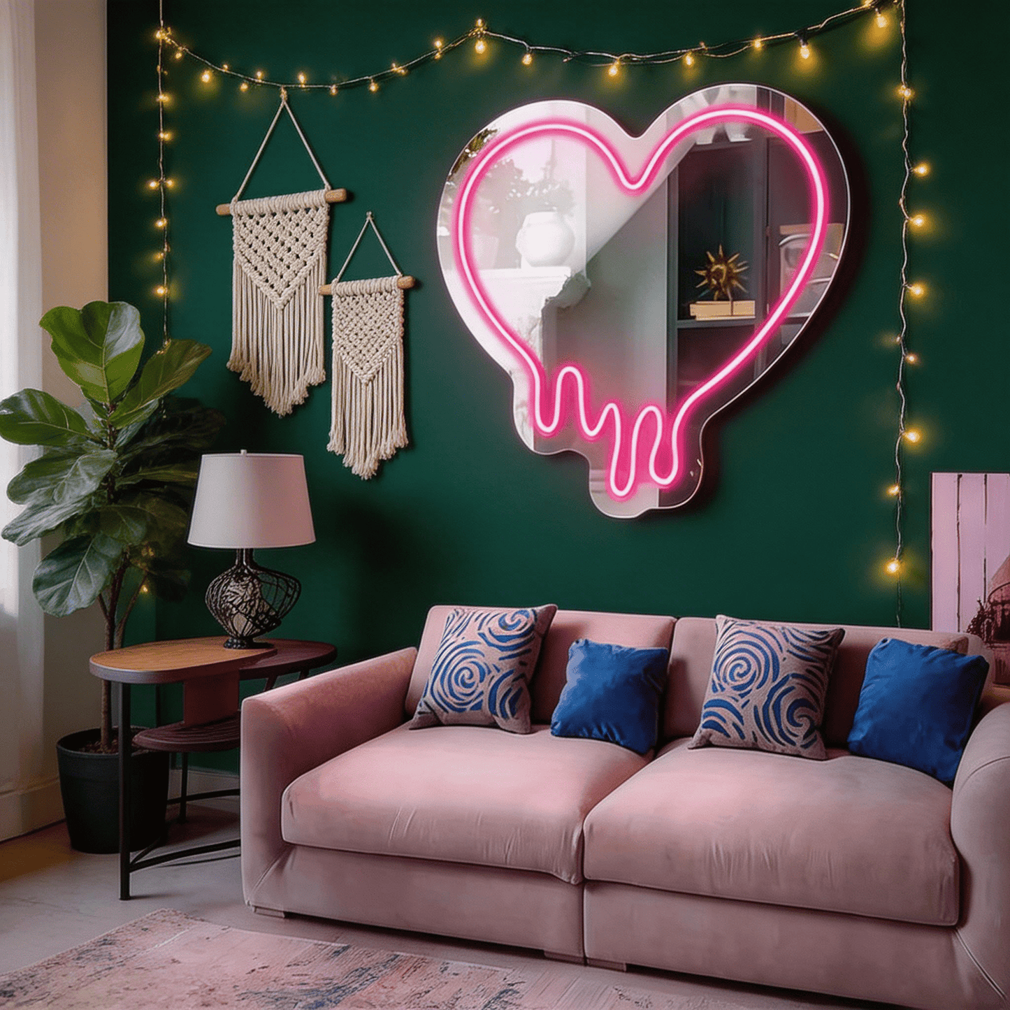 Classic Fluid Heart - Essential Neon Mirror - Crossover Lighting Shop