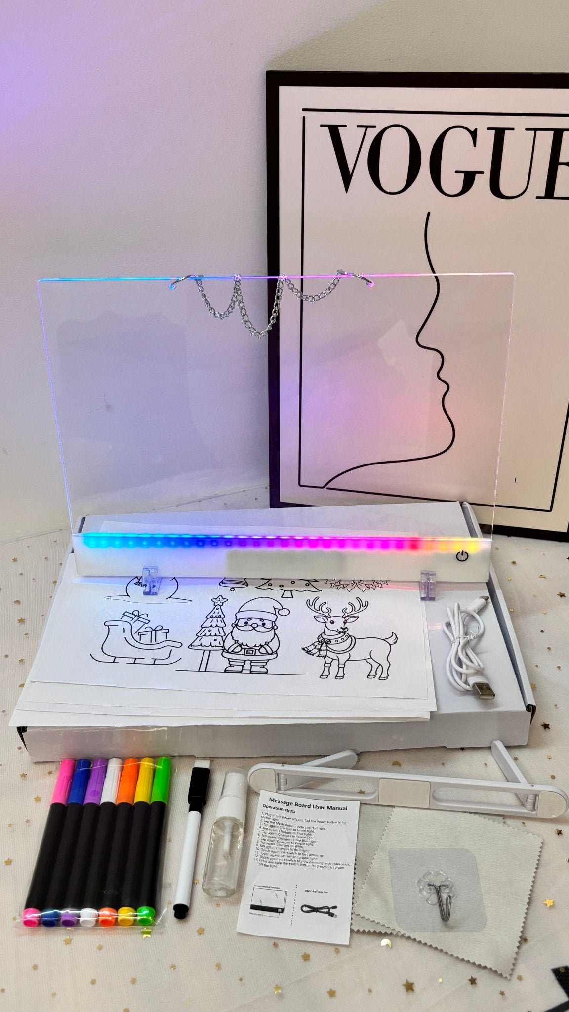 Handmade RGB drawing board for kids screen-free entertainment
