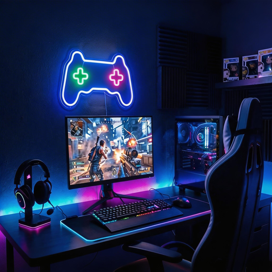 Retro Gamer Controller LED Neon Sign - Pro Setup Edition