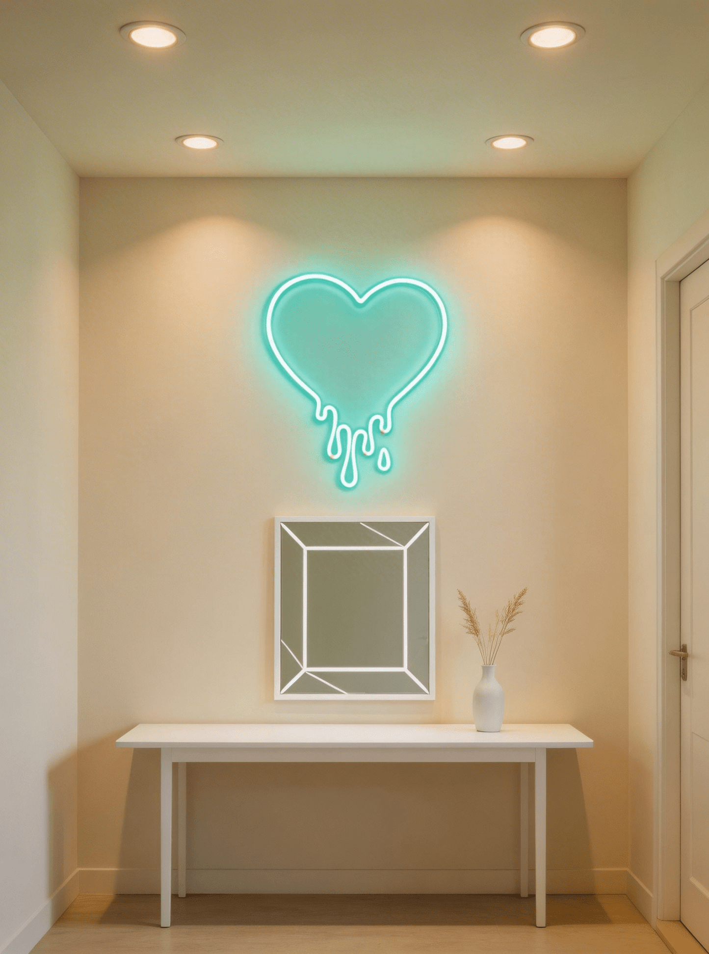 Dripping heart LED neon sign Y2K style wall decor for bedroom and game room