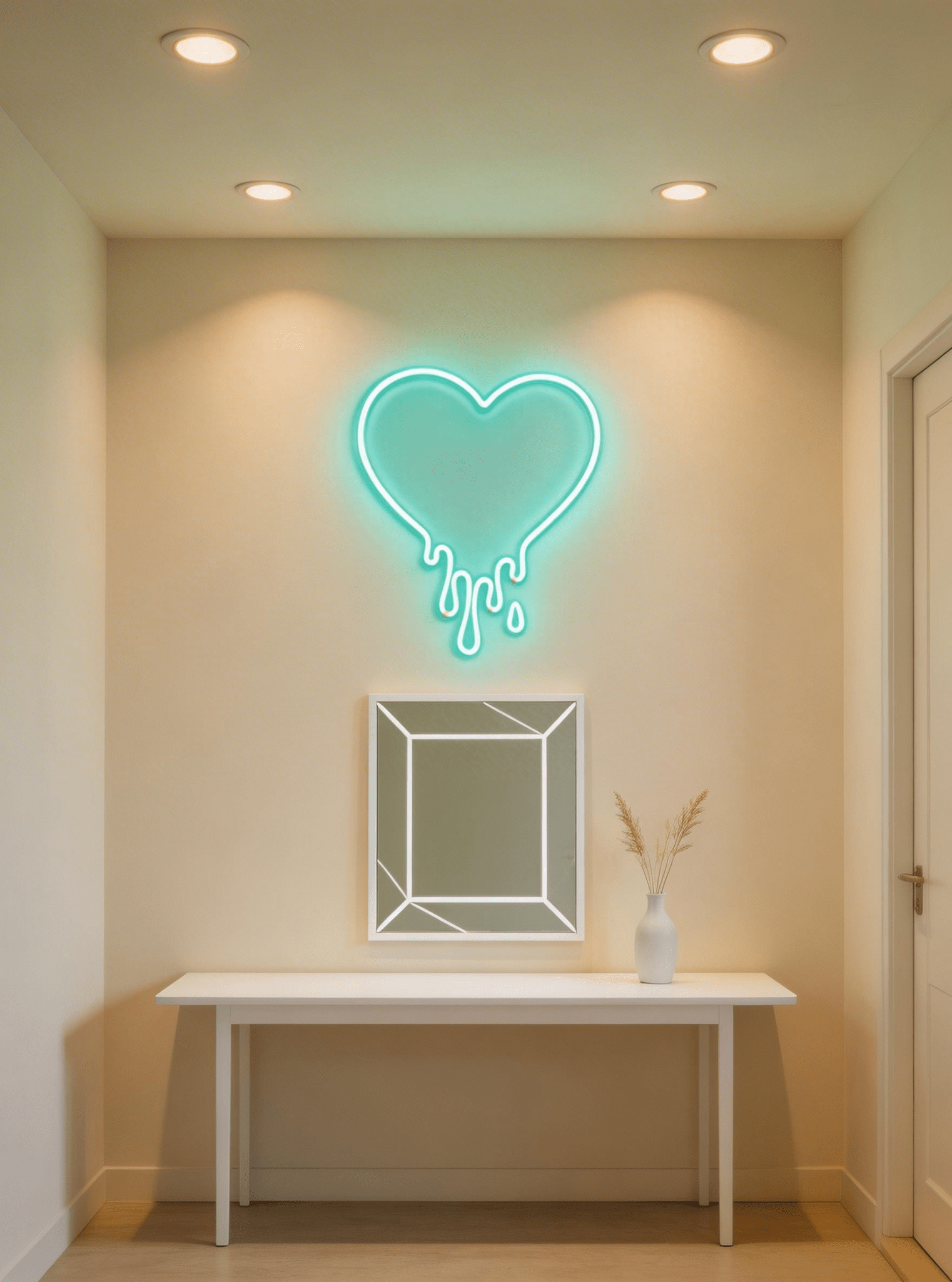 Dripping heart LED neon sign Y2K style wall decor for bedroom and game room