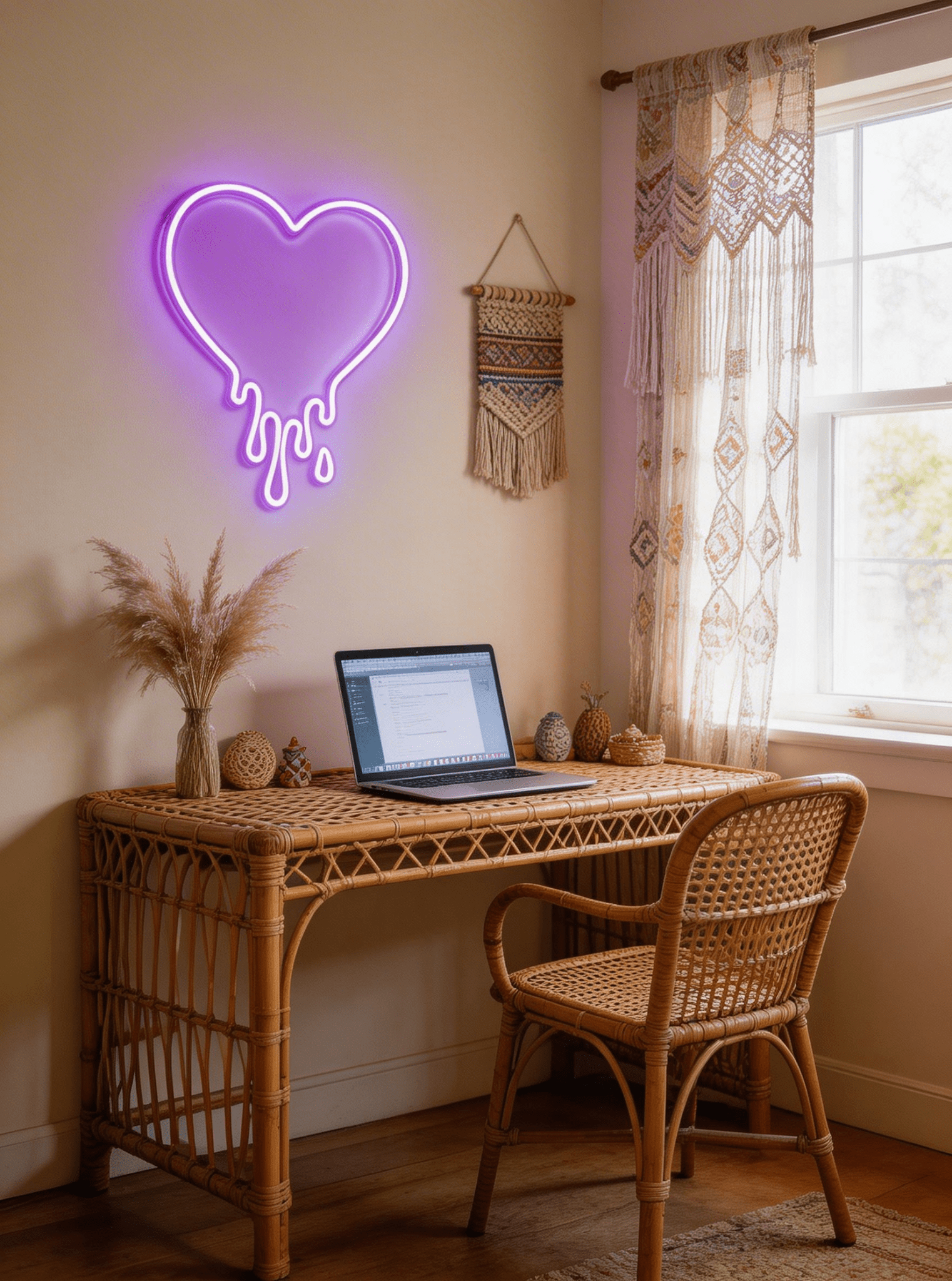 Dripping heart LED neon sign Y2K style wall decor for bedroom and game room