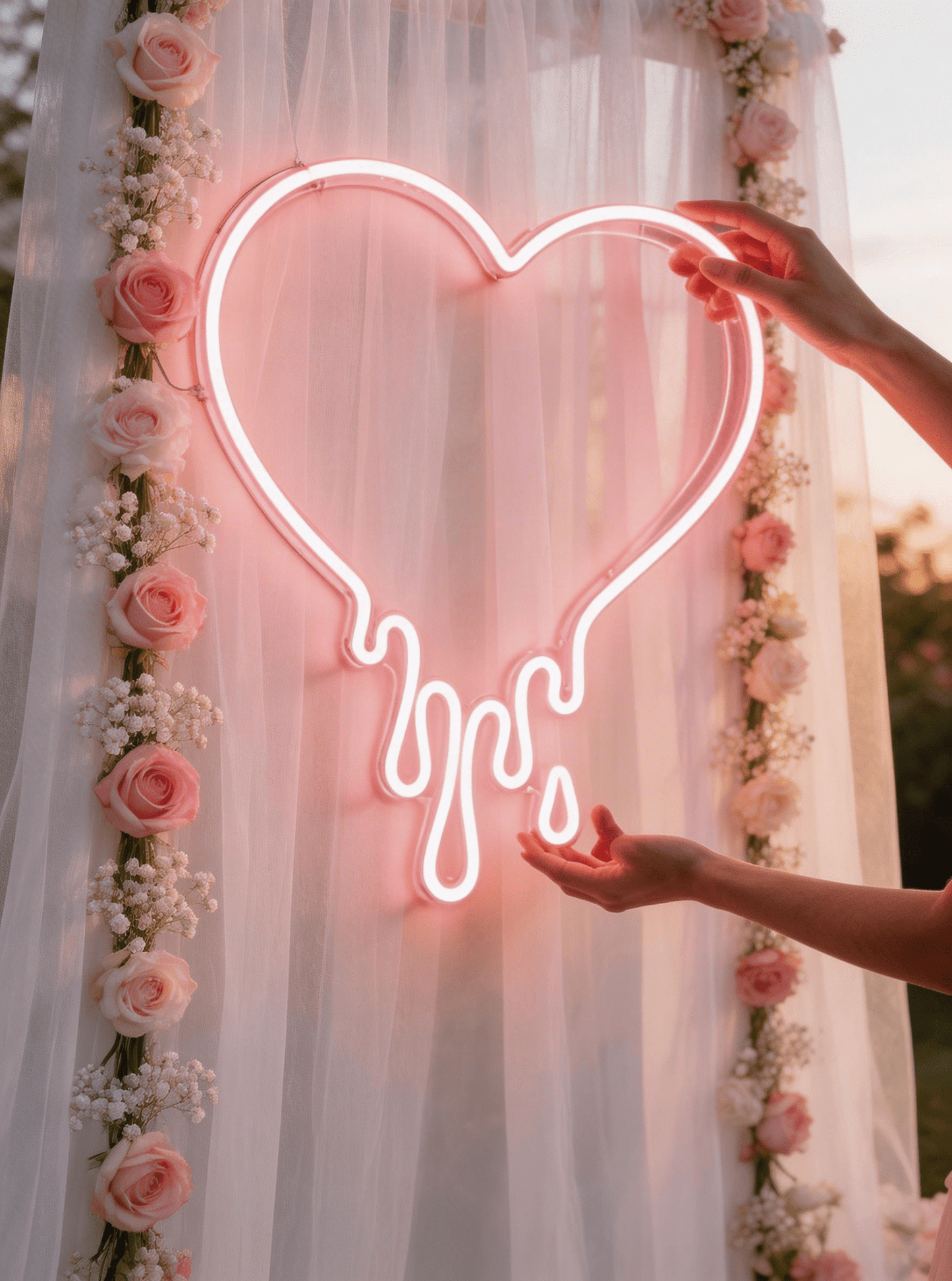 Dripping heart LED neon sign Y2K style wall decor for bedroom and game room