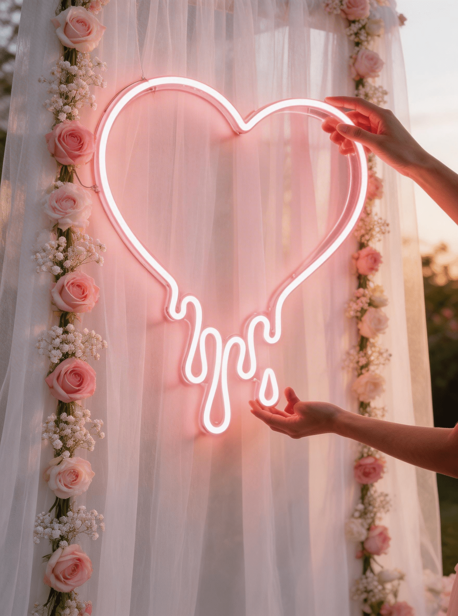 Dripping heart LED neon sign Y2K style wall decor for bedroom and game room