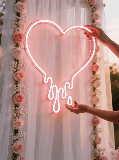 Dripping heart LED neon sign Y2K style wall decor for bedroom and game room
