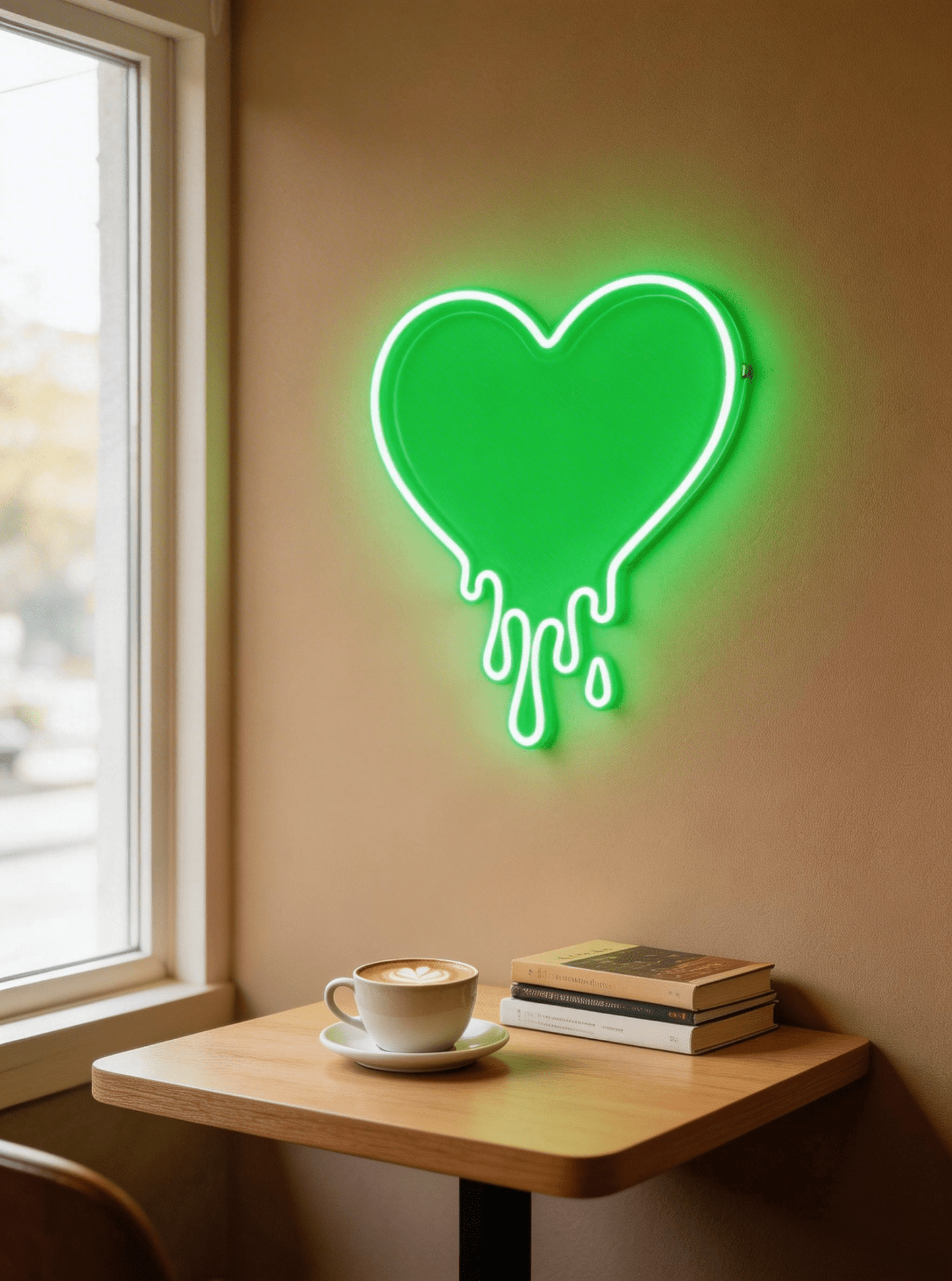 Dripping heart LED neon sign Y2K style wall decor for bedroom and game room