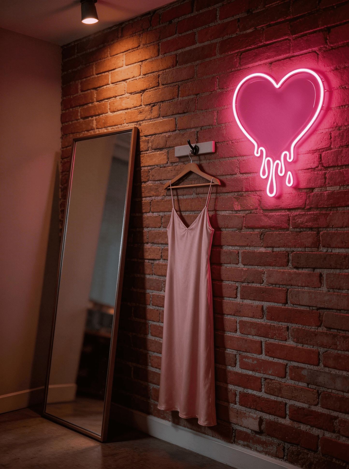 Dripping heart LED neon sign Y2K style wall decor for bedroom and game room