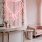 Dripping heart LED neon sign Y2K style wall decor for bedroom and game room
