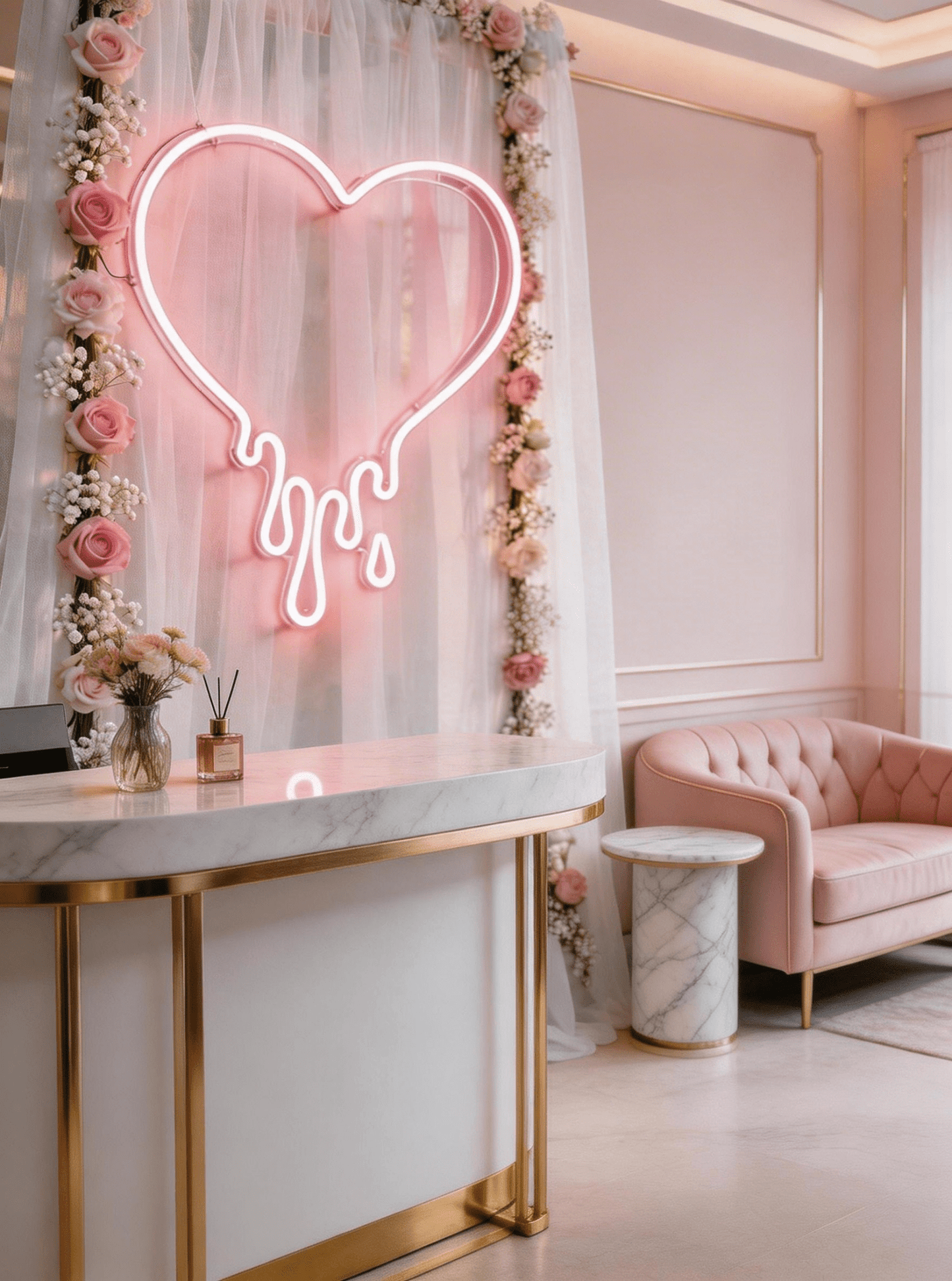 Dripping heart LED neon sign Y2K style wall decor for bedroom and game room