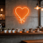 Dripping heart LED neon sign Y2K style wall decor for bedroom and game room