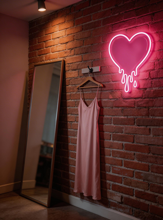 Dripping Heart Neon Sign - Y2K Style LED Wall Decor for Bedroom & Game Room