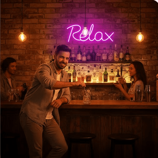 Handmade Customized LED Neon Sign - Relax - Crossover Lighting Shop
