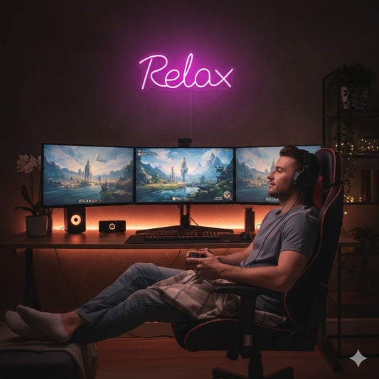 Handmade Customized LED Neon Sign - Relax - Crossover Lighting Shop