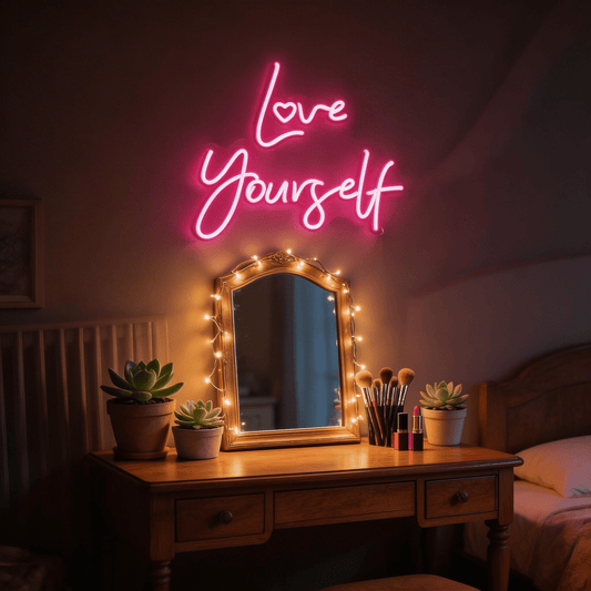 Love Yourself Neon Sign - LED Wall Decor for Bedroom & Self - Love Spaces - Crossover Lighting Shop