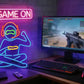 Cyber Gamer Silhouette Neon Sign - "GAME ON" Dynamic LED Wall Art (40*32CM)
