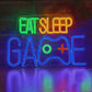 EAT SLEEP GAME Neon Sign - Triple Color LED Wall Decor