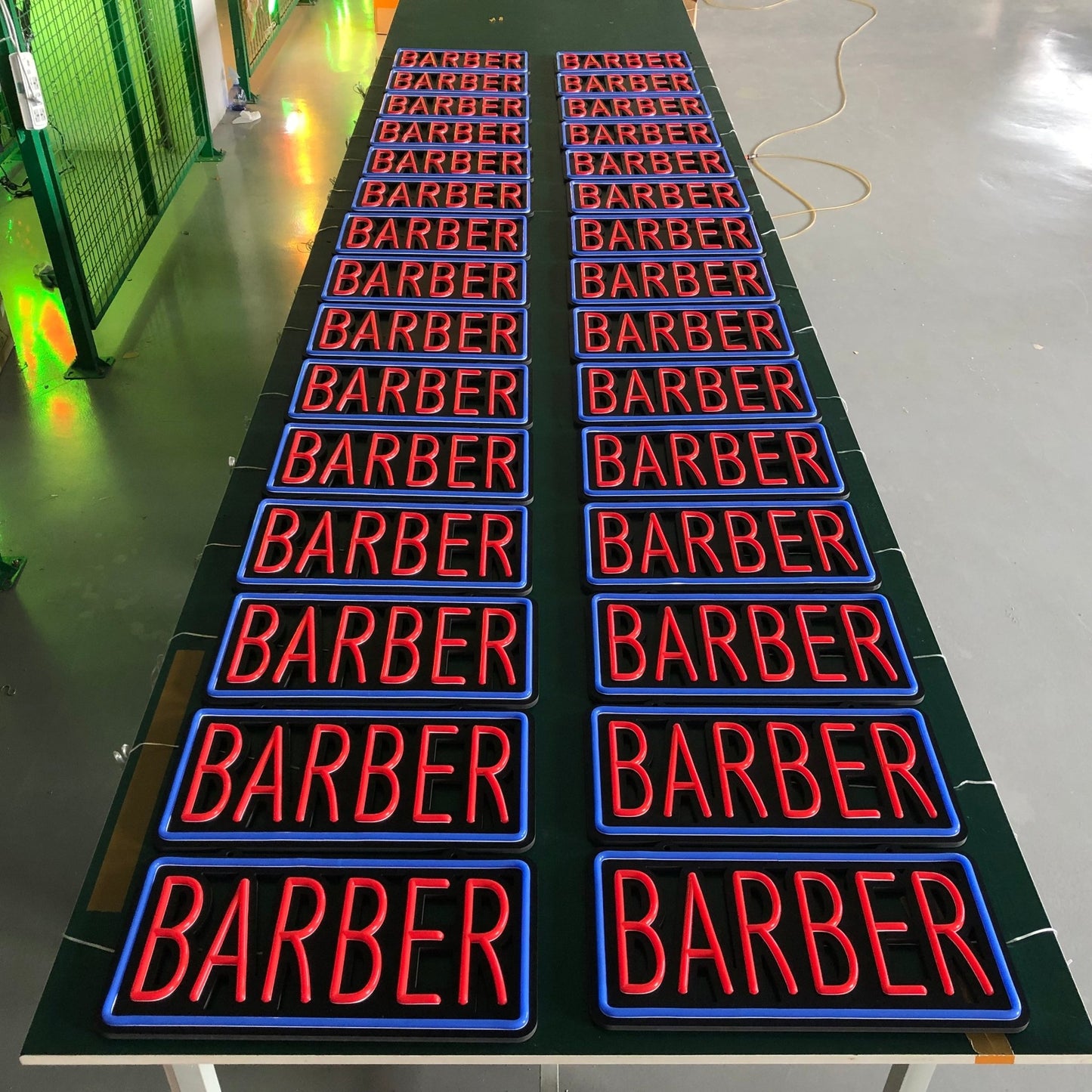 Professional BARBER LED Neon Sign - Classic Blue & Red Window Decor for Barbershops(with dimmer) - Crossover Lighting Shop