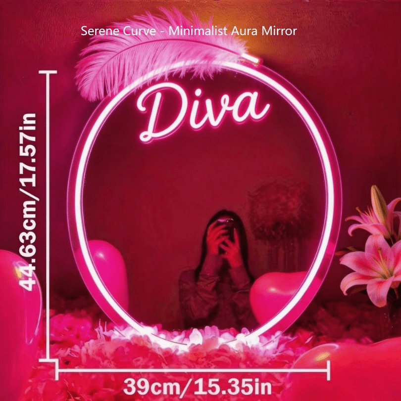Serene Curve - Minimalist Aura Neon Mirror - Crossover Lighting Shop