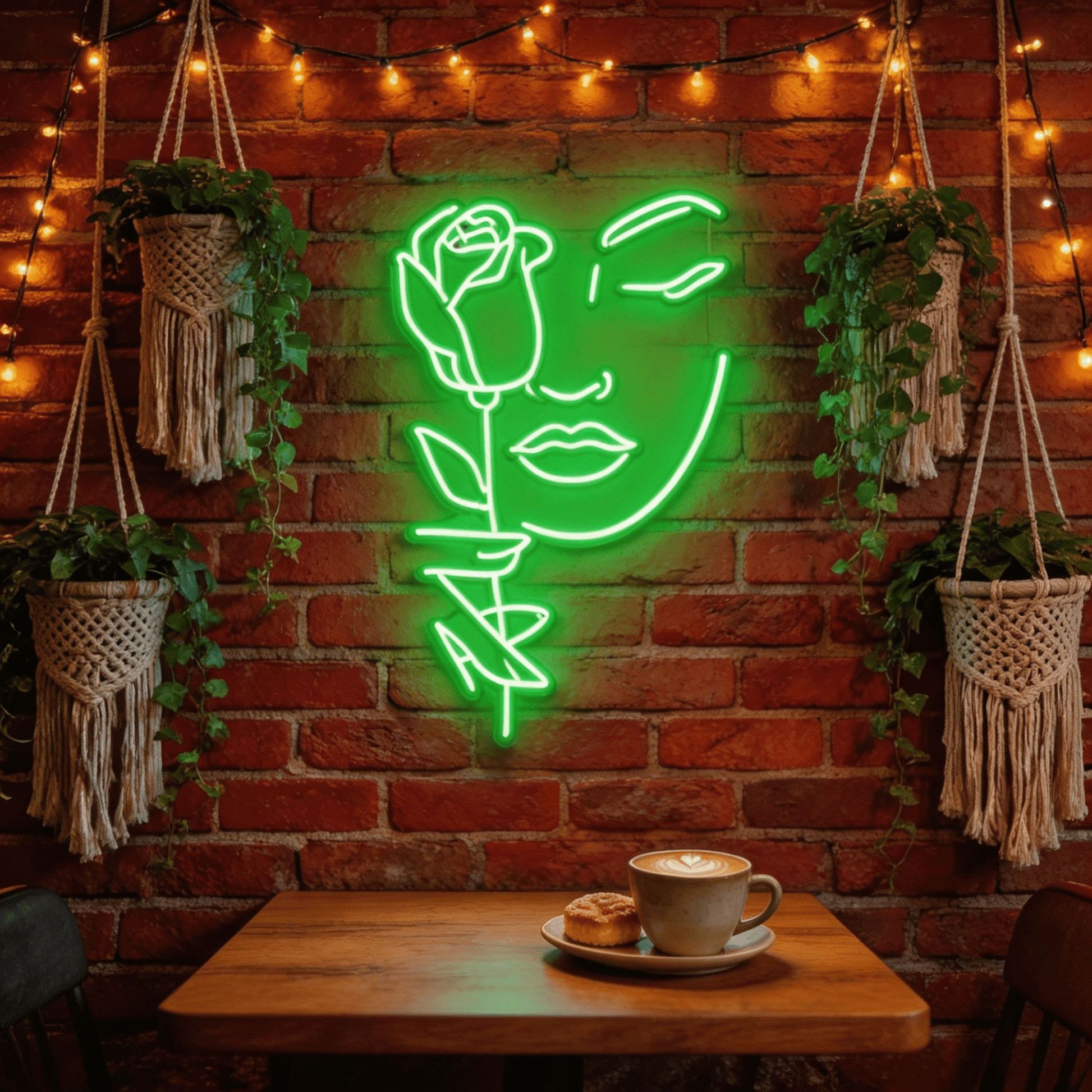 Serene Muse: Minimalist Abstract Face Line Art Glow Neon Sign - Crossover Lighting Shop