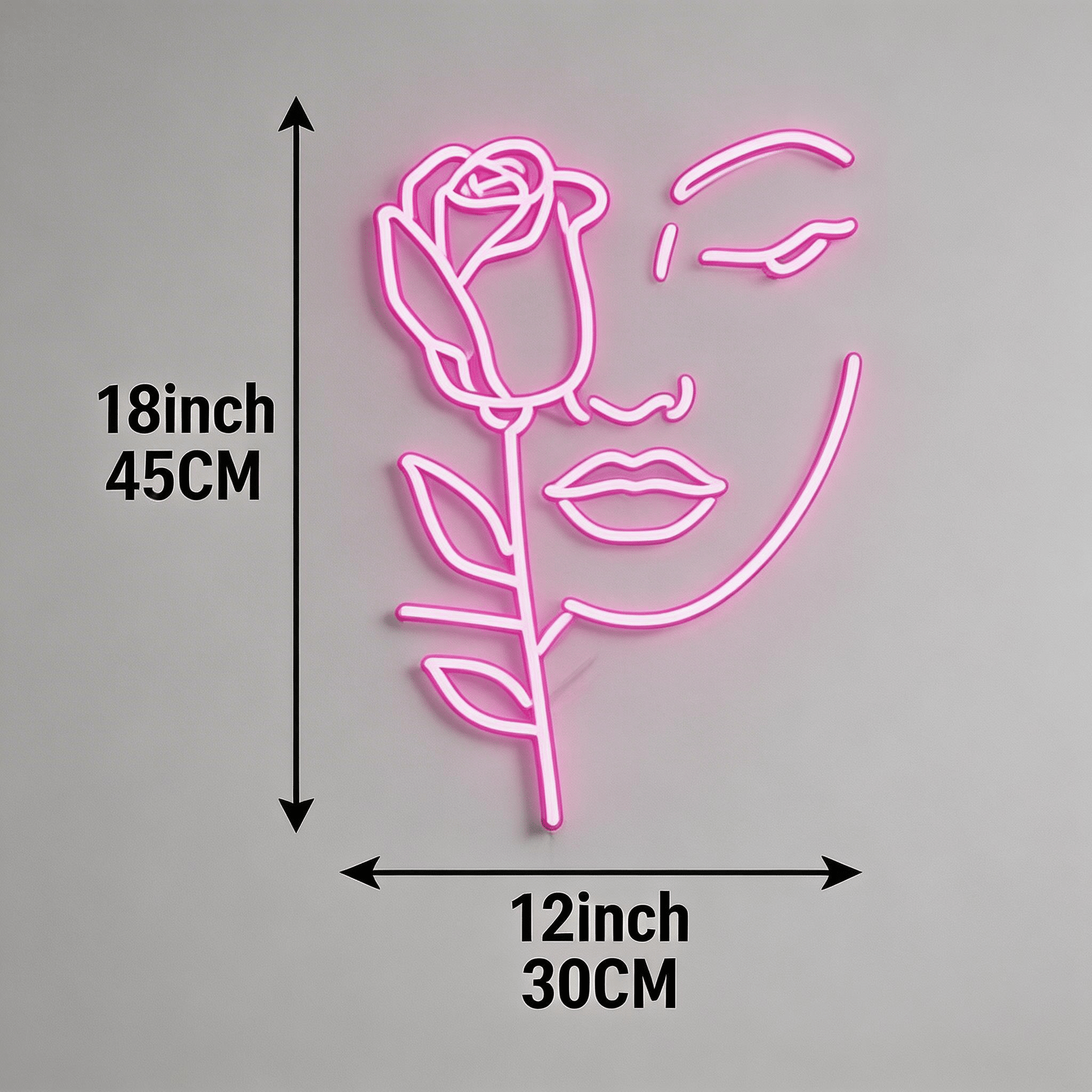 Serene Muse: Minimalist Abstract Face Line Art Glow Neon Sign - Crossover Lighting Shop
