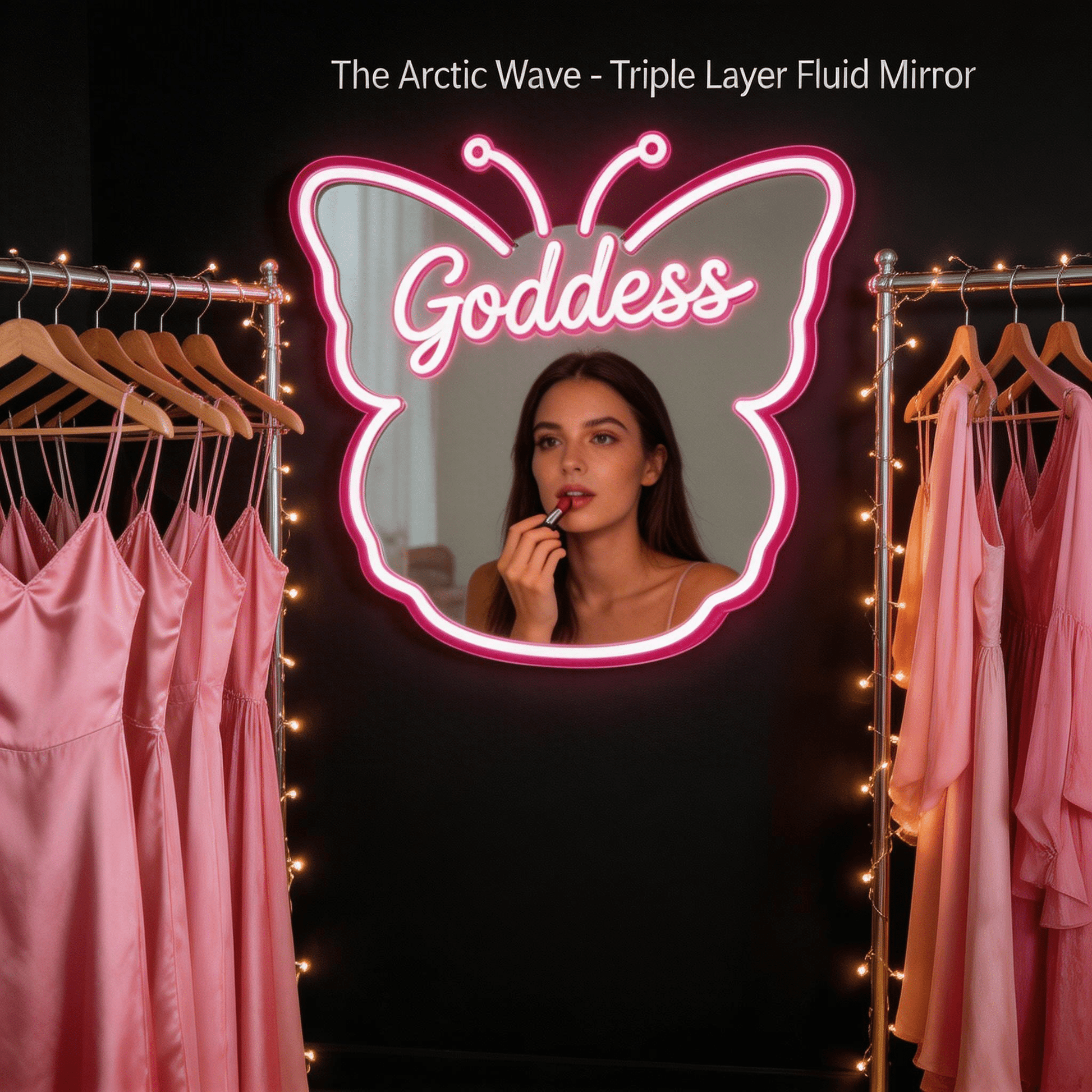 The Arctic Wave - Triple Layer Fluid Mirror Neion - Crossover Lighting Shop