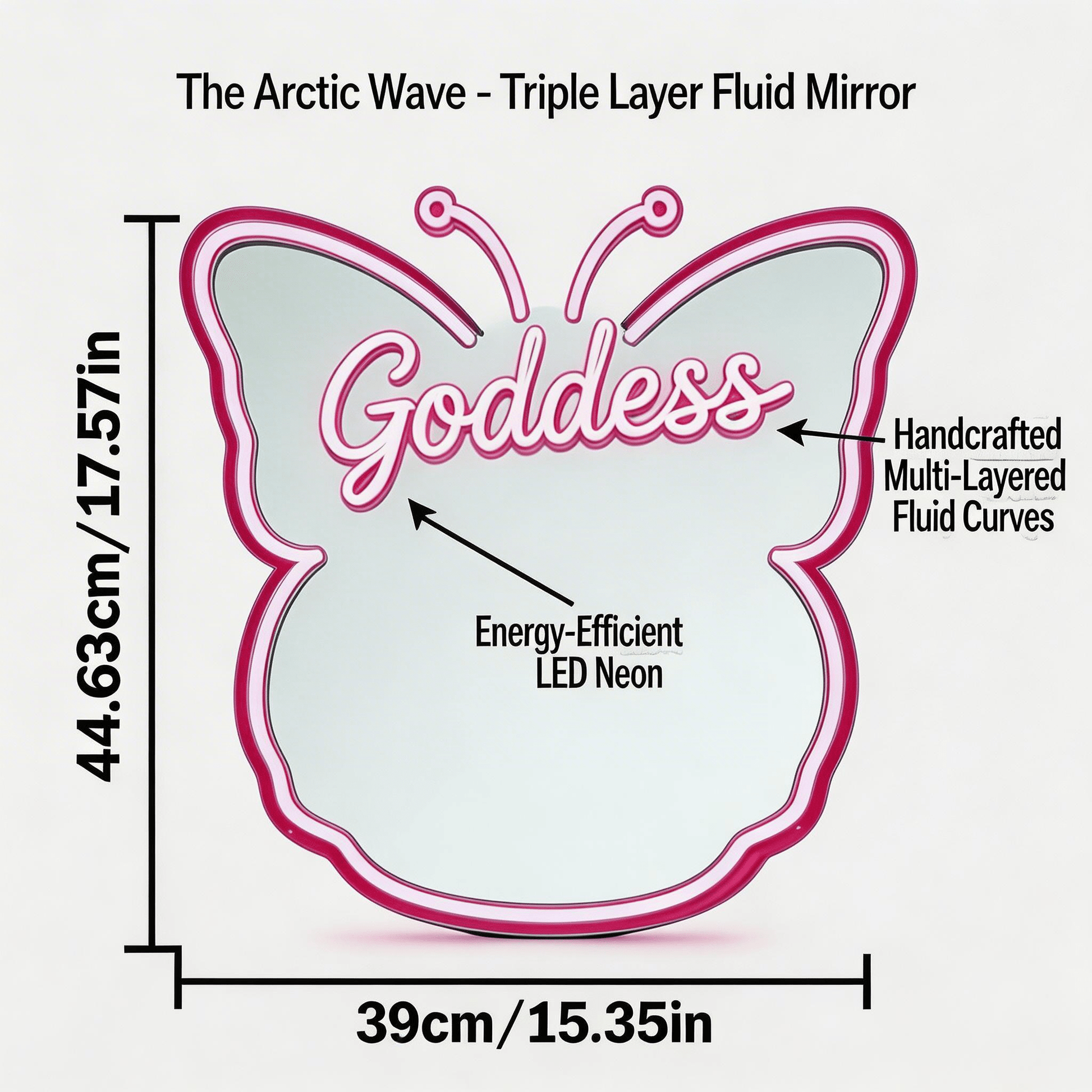 The Arctic Wave - Triple Layer Fluid Mirror Neion - Crossover Lighting Shop