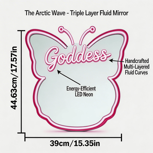 The Arctic Wave - Triple Layer Fluid Mirror Neion - Crossover Lighting Shop