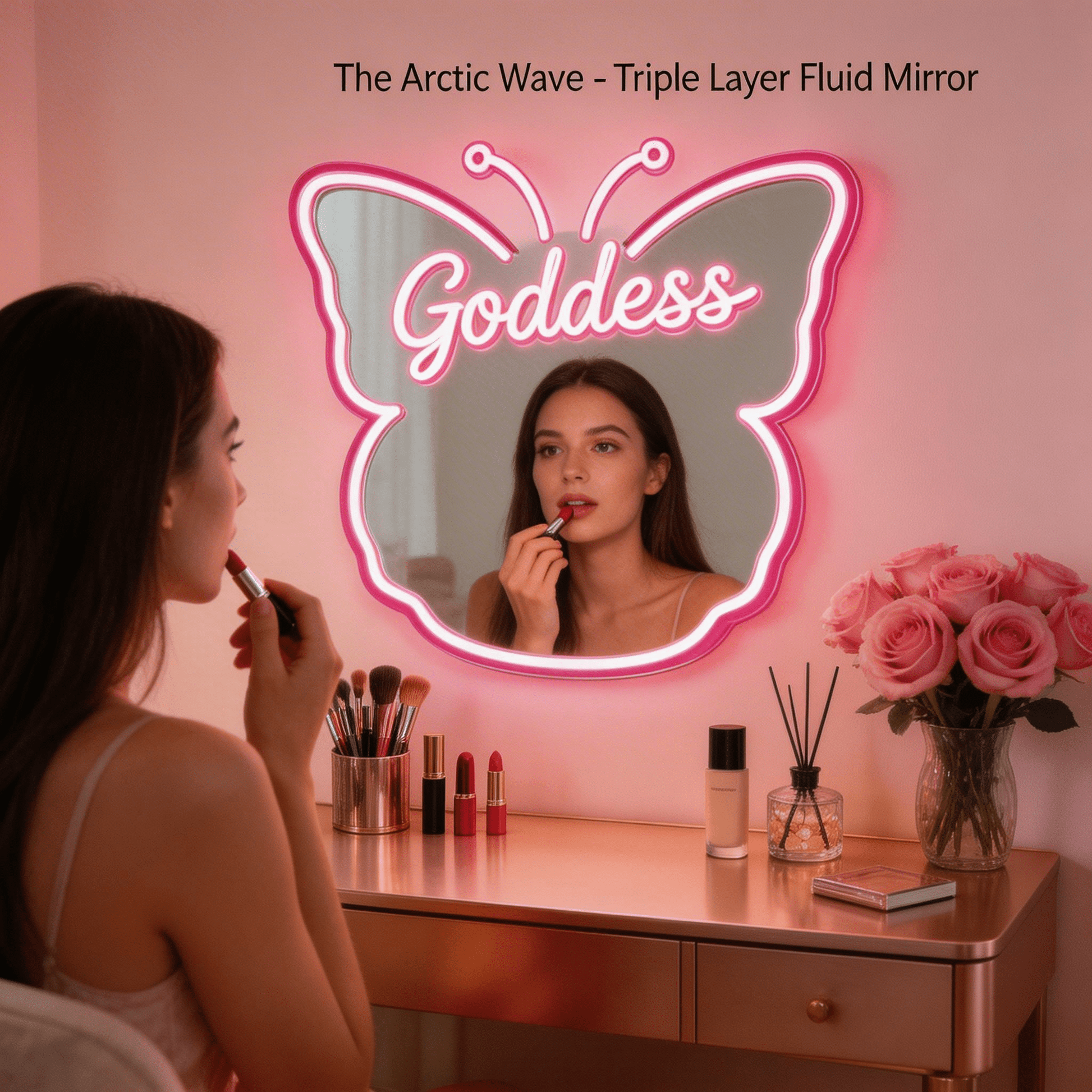 The Arctic Wave - Triple Layer Fluid Mirror Neion - Crossover Lighting Shop