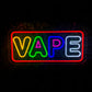 Vibrant VAPE LED Neon Sign - Multi - Color Wall Decor for Vape Shops & Lounges - Crossover Lighting Shop
