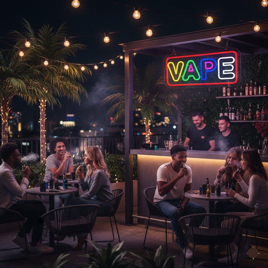 Vibrant VAPE LED Neon Sign - Multi - Color Wall Decor for Vape Shops & Lounges - Crossover Lighting Shop