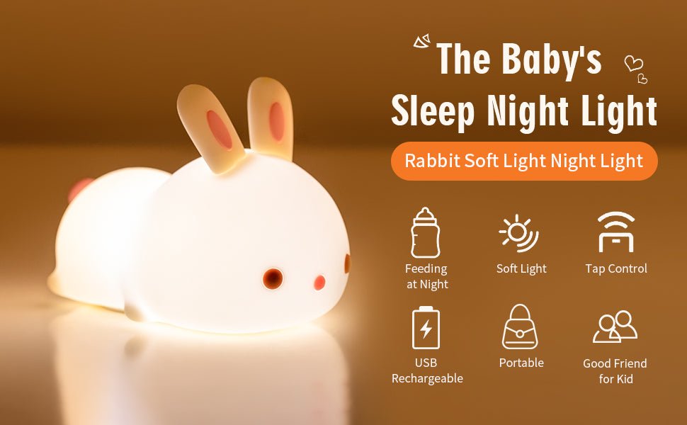 Cute Bunny Night Light USB Rechargeable - Crossover Lighting Shop