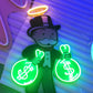 Handmade Monopoly Money Bags Neon Sign - Cool LED Light for Home Bar, Office, and Stock Trader Den - Crossover Lighting Shop