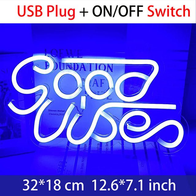 Holiday Decoration Neon Sign - Good Vibes - Crossover Lighting Shop