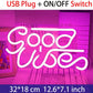 Holiday Decoration Neon Sign - Good Vibes - Crossover Lighting Shop