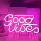 Holiday Decoration Neon Sign - Good Vibes - Crossover Lighting Shop