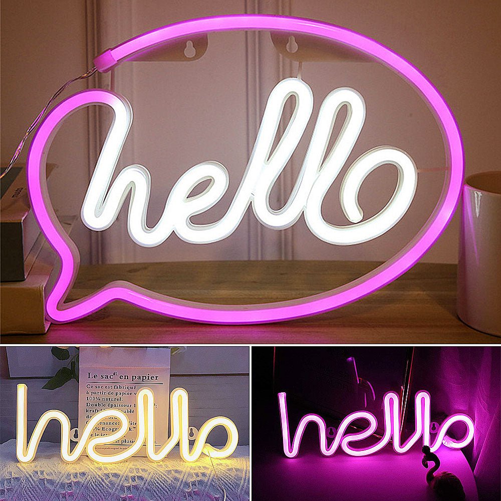 LED Neon Sign - Hello logo - Crossover Lighting Shop