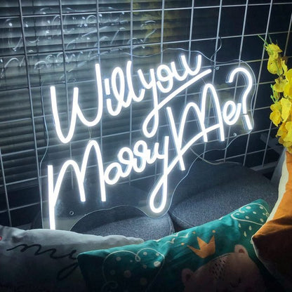 LED Neon Sign Light - Will You Marry Me? - Crossover Lighting Shop