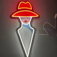 Modern Red Hat Lady LED Neon Sign - Minimalist Wall Art Decor for Boutique & Home - Crossover Lighting Shop