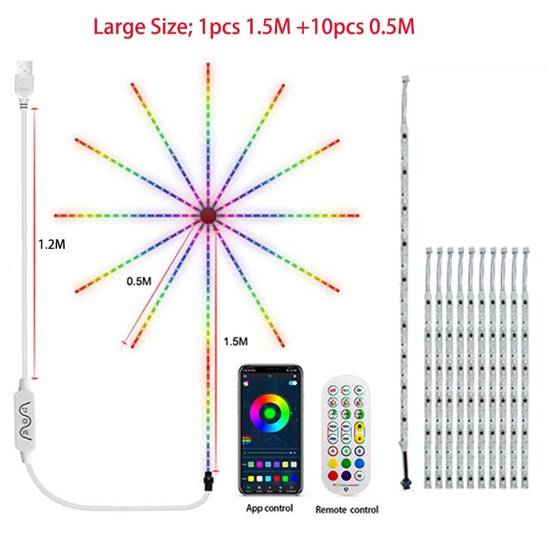 Smart LED Strip DIY Firework Remote Bluetooth USB Festoon Lamp For Indoor Home Bedroom Party Wedding Decor Christmas lamp