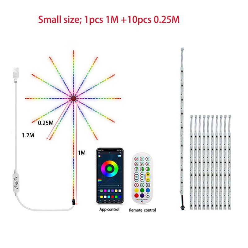 Smart LED Strip DIY Firework Remote Bluetooth USB Festoon Lamp For Indoor Home Bedroom Party Wedding Decor Christmas lamp
