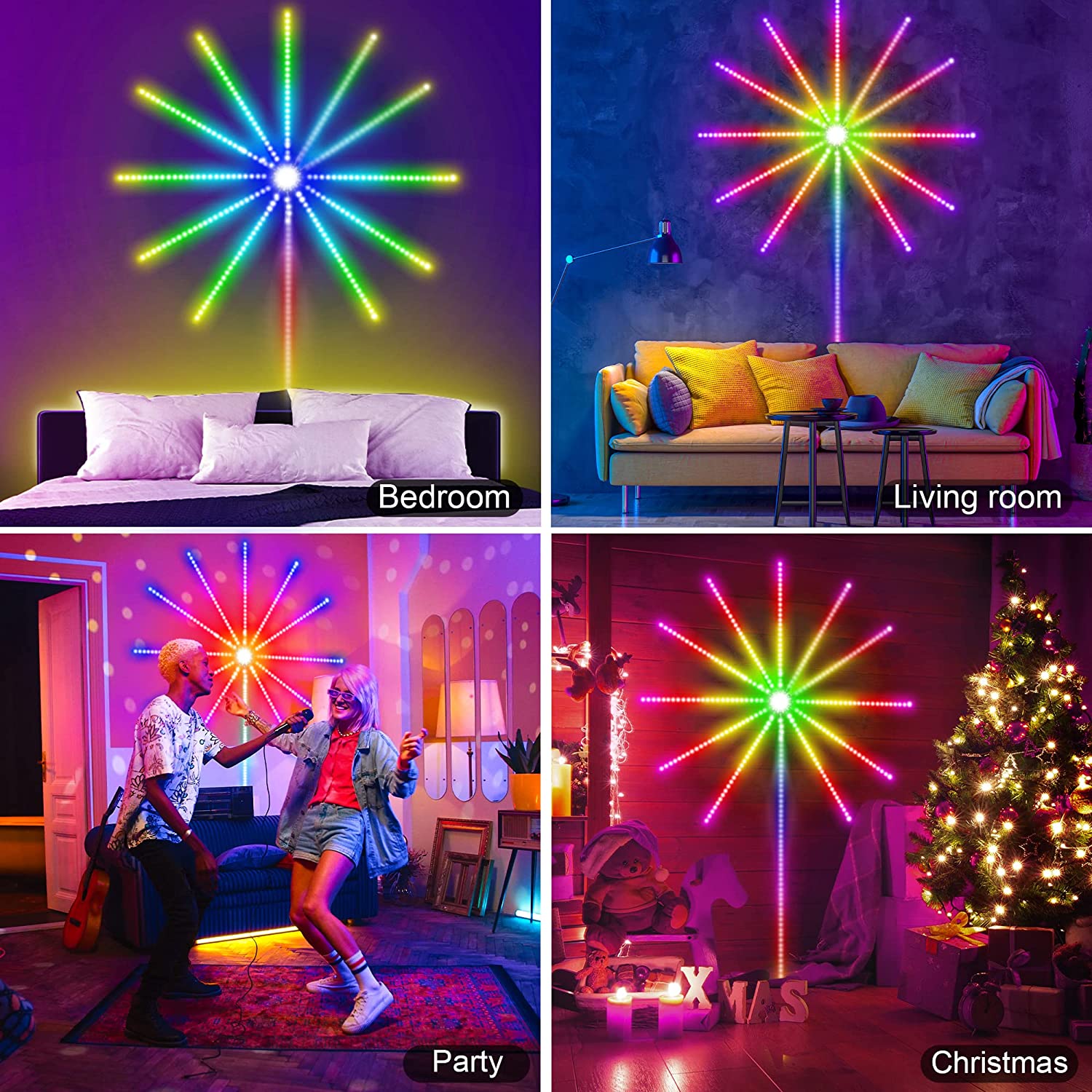 Smart LED Light Strip DIY Firework Remote Bluetooth USB Lamp For Indoor Home Bedroom Party Wedding Decor Christmas lamp